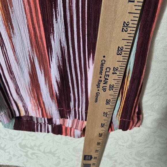 Torrid Wide Leg Crinkle Gauze High Rise Pull On Pants sz 2- 2X Multi Ikat Stripe - Picture 12 of 13